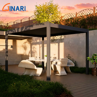 Pergola en aluminium avec revêtement en poudre, système de toit à lamelles motorisé moderne, imperméable, couverture de patio extérieur, villa, jardin, hôtel, complexe hôtelier