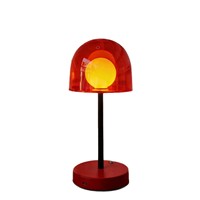 Lampe de table rechargeable effet coucher de soleil, lampe de bureau LED rétro à abat-jour en forme de dôme, veilleuse d'ambiance à chargement USB pour la décoration de chambre