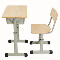 Table d'étudiant universitaire avec compartiment pour livres, structure métallique robuste pour salle de conférence et salle de classe, chaise de salle de classe