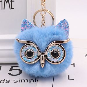 New Arrival Owl Multicolor Fluffy Shinny Crystal <b>Key</b> <b>Chains</b> Stuffed Toys Animal Friends Give a Gift Plush Toys Keychain - Product Image 3
