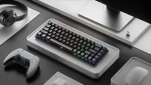 Teclado K68 com fio para jogos, teclado mecânico com fio para jogos, teclado com fio e sem fio, teclas ergonômicas de 68 teclas, personalizável em pequenos lotes