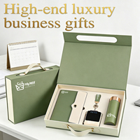 Ensemble cadeau d'affaires de luxe haut de gamme personnalisé avec logo, impression sérigraphique exquise, carnet A5, thermos, batterie externe, porte-clés, entreprise
