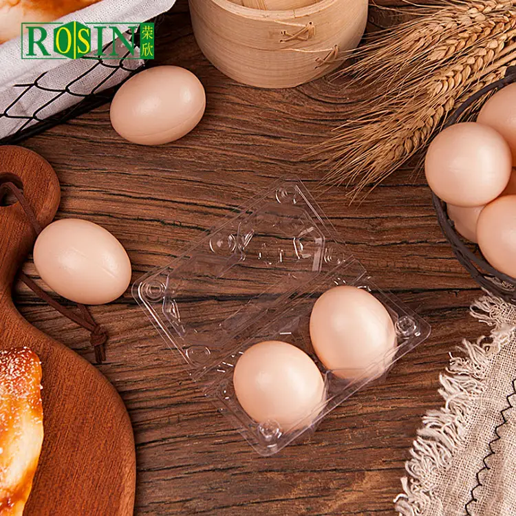 2 Holes Plastic Egg Tray With Lid Clear Clamshell Disposable Wholesale Blister Tray