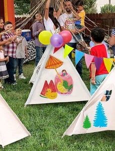 Children's Painting <b>Tent</b>, Hand-painted Graffiti, Pure White Outdoor Household Activity Triangular <b>Small</b> <b>Tent</b>, Baby Play House - Product Image 5