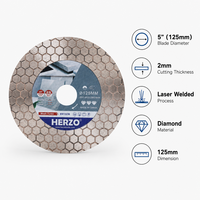 HERZO Disque de coupe de carreaux diamantés 125mm pour meuleuse d'angle