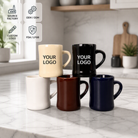 Mug rétro de style diner 310 ml avec logo personnalisé OEM, vente en gros, souvenir de Paris, tasse à café en céramique, mug robuste à étiquette privée