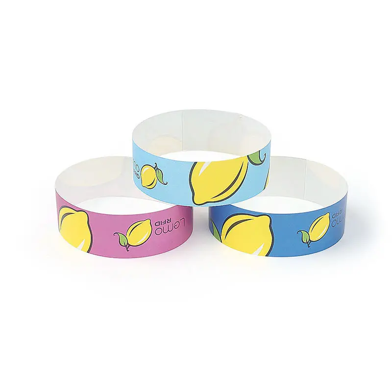 Bracelet en Tyvek imprimé de couleur personnalisée Bracelet Bracelet en papier Tyvek pour événement et fête