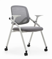 Chaise de formation ergonomique pliable en maille avec tableau d'écriture, design moderne, pivotante, pour bureau et étude