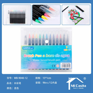 Set da 96 pezzi di pennelli a colori vivaci a base d'acqua per arte e artigianato pennelli ad acquerello con manico bianco - Product Image 1