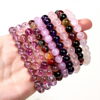 Bracelet en pierre naturelle Boxi, cristal, couleurs mélangées, simple, élégant et tendance, accessoires de bracelet, vente en gros