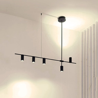 Lustre long moderne nordique, luminaires de salle à manger, lampes suspendues noires, décoration de bar et de cuisine, lampe suspendue pour salon