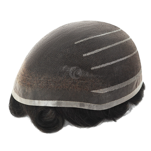 Perruque pour hommes en gros d'usine Full Lace Toupee avec délié naturel Faible densité pour Swiss Lace Cheveux durables Respirant Durable - Product Image 1