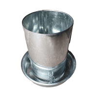 Mangeoire à poulets pour élevage, abreuvoir galvanisé pour poules avec poignée pratique, mangeoire automatique pour poulets de chair pour volailles