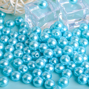 도매 3-12mm 모조 ABS 플라스틱 장식 색상 진주 라운드 느슨한 진주 비즈 직선 구멍 보석 만들기 - Product Image 3