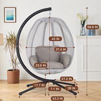 Patio suspendu oeuf chaise extérieur en acier inoxydable hamac balançoire chaise suspendue balcon plafond balançoire chaise avec coussin