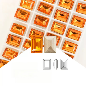 Venta al por mayor de accesorios de joyería DIY de superficie plana de ángulo recto con base puntiaguda K9 y diamantes de imitación de azúcar. - Product Image 1