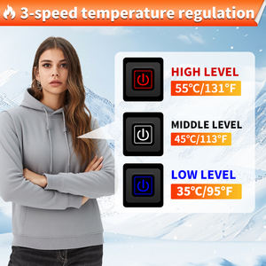 سترة بغطاء رأس ساخنة قابلة لإعادة الشحن <span class=keywords><strong>5</strong></span> مناطق تدفئة طويلة الأكمام فضفاضة ساخنة بغطاء رأس معطف شتوي دافئ في الهواء الطلق - Product Image 3