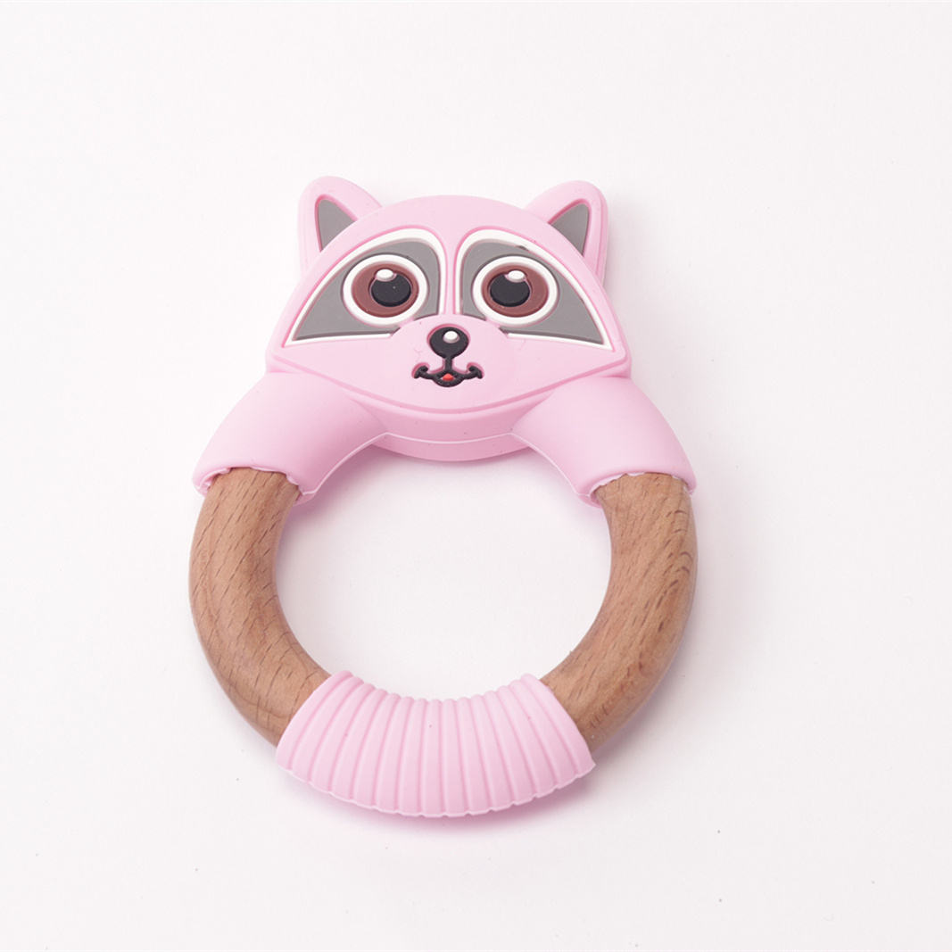 Raton laveur en bois | Rose