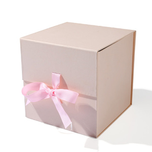 Premium Folding Box Custom Logo Paper Cardboard Magnetic Wig Clothing shoe Apparel Storage Packaging Boxes with ribbon