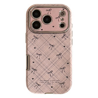 Étui de téléphone en cuir à motif écossais vintage avec nœud papillon pour iPhone 17 Pro Max, coque arrière à nœud papillon pour iPhone 16 15 14 13 12 11