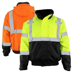 Yüksek görünürlük su geçirmez Hi Vis giyim kış ve sonbahar için Hardshell emniyet ceket yansıtıcı ceket