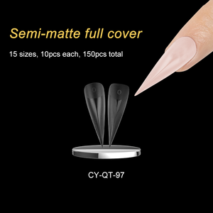 150 <span class=keywords><strong>faux</strong></span> ongles stiletto transparents extra longs, couverture complète en PMMA, tailles 0-14. Fournitures pour extensions d'ongles en salon - Product Image 5