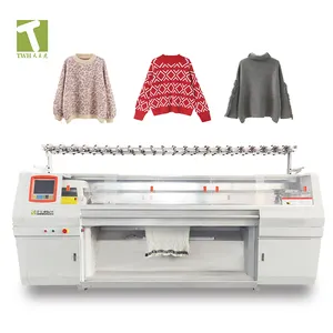 TWH 3g sistema duplo totalmente jacquard máquina de tricô de suéter de lã controlada para suéter rcollar na china para venda para uso doméstico