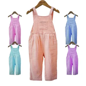 Niedliche Kinder Mädchen One Piece Jumps uit 100% Baumwolle Kinder Overalls Sommer Outfits Backless Plays uit Jumps uit