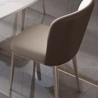 Ensemble de salle à manger de luxe moderne avec table à manger, table en pierre frittée 8 places, accents européens et sièges confortables