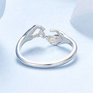 Desain terbaru cincin tangan Bling perak murni murni batu berlapis emas cantik cincin pernikahan janji 925 dapat disesuaikan untuk anak perempuan - Product Image 6