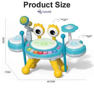 Carton Crabe Hochet Sifflet Jouets Ensemble <span class=keywords><strong>Piano</strong></span> Musical Lumières <span class=keywords><strong>Jazz</strong></span> Tambour Électrique Kit pour Bébé <span class=keywords><strong>Jouer</strong></span> - Product Image 5