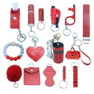 Bộ móc khóa tự vệ nữ bằng hợp kim kẽm an toàn, thân thiện với môi trường, đính đá, kèm chuông báo động cá nhân, bán buôn - Product Image 6
