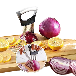 Aguja de cebolla de acero inoxidable duradera, mango cómodo, herramienta de corte de cocina, operación Manual, asistente de rebanada de alimentos - Product Image 3