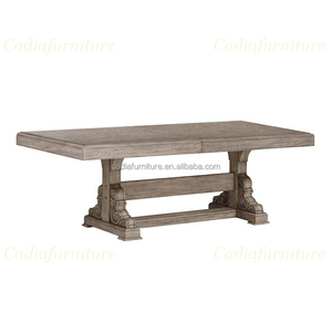 Pháp mộc mạc phòng ăn đồ nội thất đặt rắn gỗ chạm khắc thiết kế cổ phòng ăn bàn ghế đồ nội thất nhà gỗ - Product Image 2