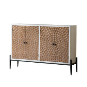 Tea <b>Cabinet</b> 126x38x90cm Entryway <b>Storage</b> <b>Cabinet</b> With Wooden Doors And <b>Metal</b> Legs For Villa Or Hotel Lobby - Product Image 3