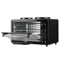 Four à convection RAF Mini 12L électrique 1500W à commande mécanique, pour cuire, griller, réchauffer, avec minuterie et éclairage intérieur, usage domestique