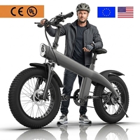 Vélo électrique hybride tout-terrain à pneus larges en alliage d'aluminium, 20 pouces, pliable pour adultes, suspension, freins à disque hydrauliques, vélo de neige, stock UE/US