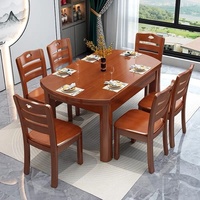Table à Manger Extensible Carrée et Ronde Double Usage en Bois Massif Vente Directe Usine à Prix Bas Ensembles Table et Chaises