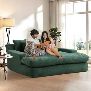 Divano Moderno Oversize in Ciniglia Effetto Nuvola, Poltrona Reclinabile Comoda per Interni, Divano Letto con Seduta Profonda per Soggiorno - Product Image 2