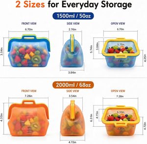 Conteneur en silicone de haute qualité au meilleur prix, sûr pour le réfrigérateur, idéal pour le déjeuner, les fêtes, le stockage des aliments et l'utilisation en cuisine - Product Image 6