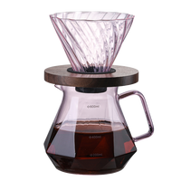 Ensemble de cafetière à filtre en verre transparent résistant à la chaleur, luxe, écologique, filtre rose de qualité alimentaire, pot à partager en diamant, tasse à thé