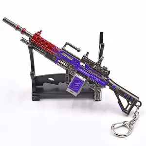New style Apexs game focus on light machine gun mold keychain metal key ring pendant for children and adult key decoration
