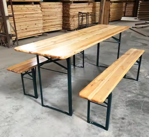 Table et banc en bois pliables, robustes, portables et durables pour parcs et sites de camping (vente en gros) - Product Image 5