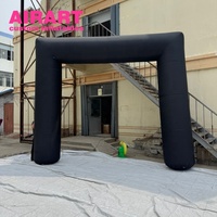 Arche noire gonflable simple Arche de sport gonflable Entrée d'événement en plein air Ajouter un logo et une lumière LED
