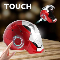 Casque de super-héros MK5 à commande vocale, yeux lumineux, contrôle tactile à distance pour cosplay de super-héros