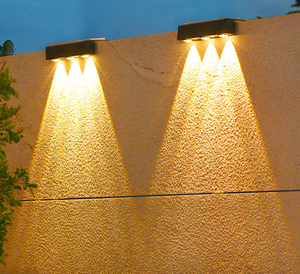 Lámpara de Pared Solar de 3 LED para Exteriores, Jardín, Patio, Decorativa para Hogar, Villa, Iluminación Ambiental - Product Image 3