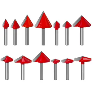 L-N108 6mm tungsten carbide 3D engraving bits v groove router bit 3d router v shape end mill