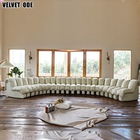 Ensemble de canapés modulaires en cuir noir italien - Courbe serpent, unique pour le salon, l'hôtel et le bureau