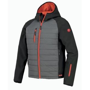 Bonny Sporty Grey Softshell Jacket Hood Invierno Impermeable a prueba de viento Transpirable Fitness Características Cierre de cremallera Poliéster Impreso - Product Image 1