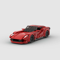 Kit de construction de mini voiture de sport rouge en briques, en stock, jouet de construction DIY avec manuel pour garçons et enfants